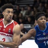 Anthony Polite, ici contre l'Azerbaïdjan, a été bon contre l'Irlande à Dublin avec 13 points KEYSTONE/PETER SCHNEIDER